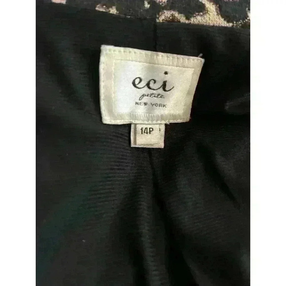 ECI New York Womens Jacket Sz 8 Cropped Long Sleeve Button Front Leopard - Picture 4 of 8